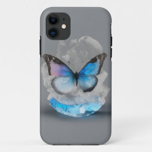 Coque mobile Crystal Blue Butterfly