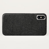 Coque mobile en cuir noir (Dos (Horizontal))