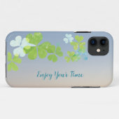 Coque moderne à fleurs vertes (Dos (Horizontal))