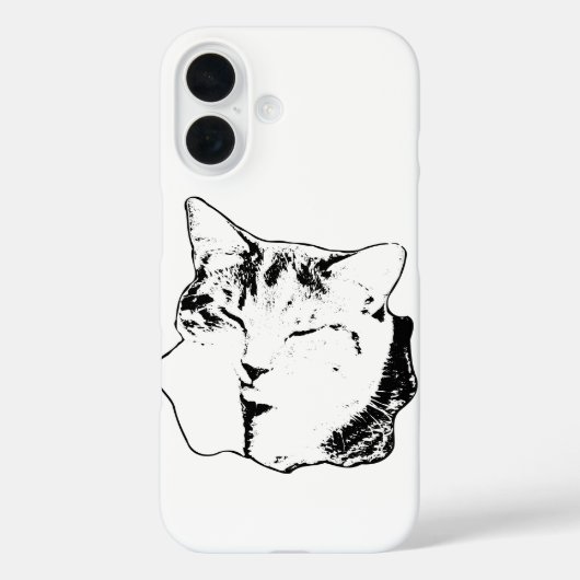 Coque monochrome Tabby Chat (Verso)