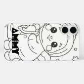 Coque monogramme de dessin animé - Mate iPhone (Verso (horizontal))