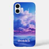 Coque Monogrammé Océan Bleu - Mate iPhone (Verso)