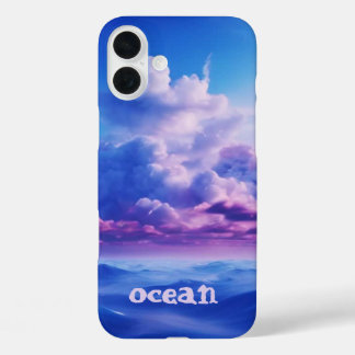 Coque Monogrammé Océan Bleu - Mate iPhone