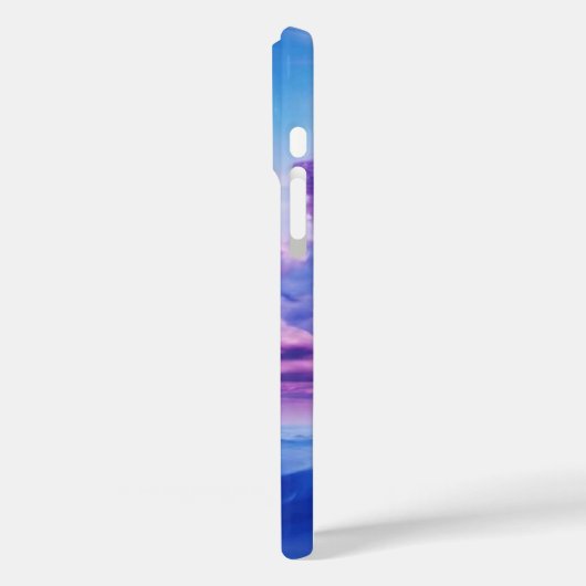 Coque Monogrammé Océan Bleu - Mate iPhone (Verso / Gauche)