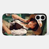 Coque monogramme vintage - Mate iPhone (Verso (horizontal))