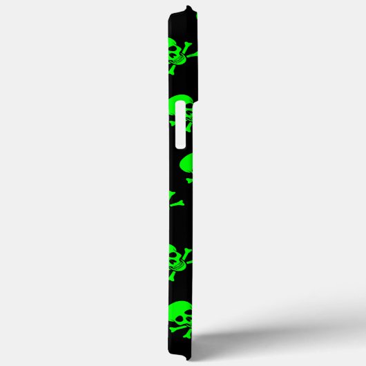 Coque Motif de crâne noir et vert avec texte perso (Verso / Droite)