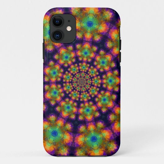 Coque Motif Kaleidoscope vert pourpre torride (Dos)