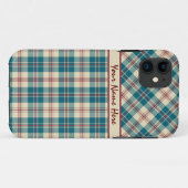 Coque Navy Blue, Deep Red, Beige Plaid iPhone 5/5s (Dos (Horizontal))