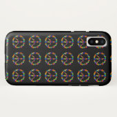 Coque noir avec symbole de paix iPhone 7 (Dos (Horizontal))