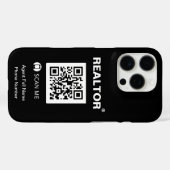 coque noir iPhone 16 Pro - Realtor®+QR Code (Verso (horizontal))