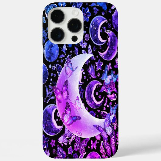 Coque noir lunaire iPhone - Céleste Moon Design (Verso)