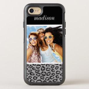 Coque OtterBox Symmetry iPhone 8/7 Dentelle photo et nom avec motif léopard