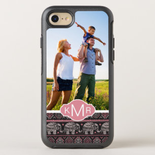 Coque Otterbox Symmetry Pour iPhone 7 Photo & Monogramme Motif d'éléphant noir