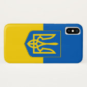 Coque patriotique Iphone X avec drapeau de l'Ukrai (Dos (Horizontal))
