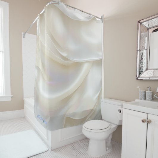 coque perle blanc cassé Douche rideau (En situation)