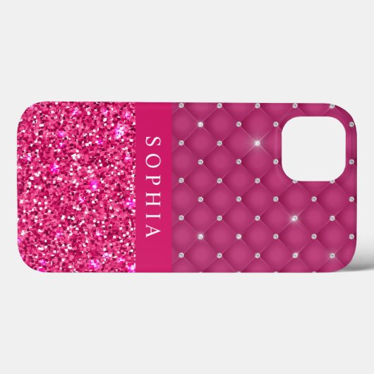 Coque personnalisé Fille Parties scintillant rose  (Verso (horizontal))
