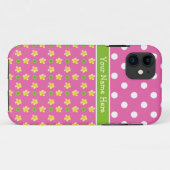 Coque personnalisé iPhone 5/5s : Primroses, Pois (Dos (Horizontal))