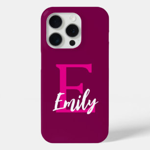 Coque personnalisé Pink iPhone 15 Pro - Nom person