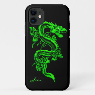 Coque personnalisé pour iPhone 5 Neon Green Dragon