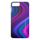 coque personnalisé Purple / Blue Abstrait Waves iP (Dos)