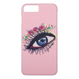 Coque photo personnalisé Blue Eye & Flower