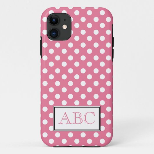 Coque Polka Dot Pink & White iPhone 5 (Dos)