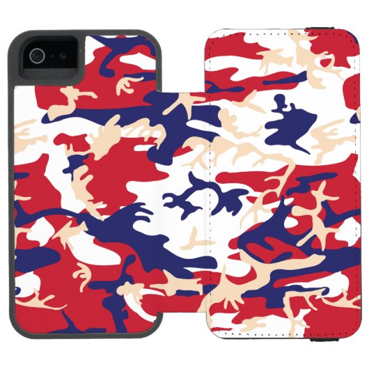 Coque Portefeuille Incipio Pour iPhone 4 juillet, Fête de l'Indépendance, Camouflage Beig (Folio Ouvert)