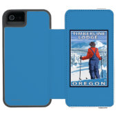 Coque Portefeuille Incipio Pour iPhone Admirer de skieur - loge de Timberline, Orégon (Folio Ouvert)