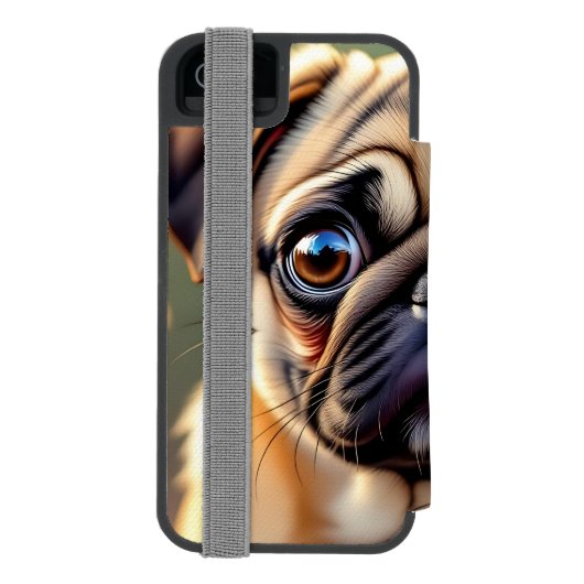 Coque Portefeuille Incipio Pour iPhone Adorable Pug Close up | Cute Dog  (Folio Dos)