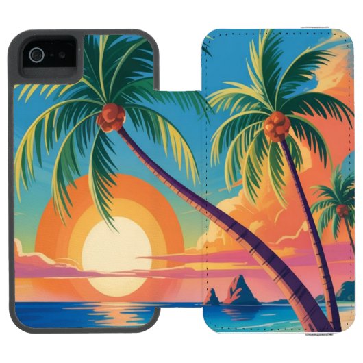 Coque Portefeuille Incipio Pour iPhone Ambiance Estivale (Folio Ouvert)