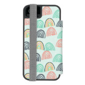 Coque Portefeuille Incipio Pour iPhone Arcs-en-ciel et licornes (Folio Dos)