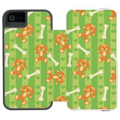 Coque Portefeuille Incipio Pour iPhone arrière - plan avec des chiens et des os (Folio Ouvert)