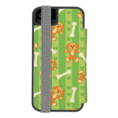 Coque Portefeuille Incipio Pour iPhone arrière - plan avec des chiens et des os (Folio Dos)