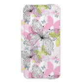 Coque Portefeuille Incipio Pour iPhone Arrière - plan avec le papillon (Folio Devant)