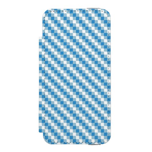 Coque Portefeuille Incipio Pour iPhone arrière - plan Bleu-blanc de carrés (Folio Devant)