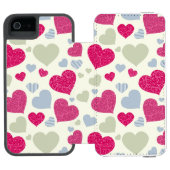 Coque Portefeuille Incipio Pour iPhone Arrière - plan de coeurs (Folio Ouvert)