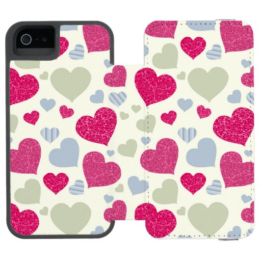 Coque Portefeuille Incipio Pour iPhone Arrière - plan de coeurs (Folio Ouvert)