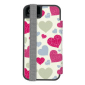 Coque Portefeuille Incipio Pour iPhone Arrière - plan de coeurs (Folio Dos)