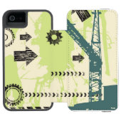 Coque Portefeuille Incipio Pour iPhone Arrière - plan de pointe abstrait (Folio Ouvert)