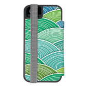 Coque Portefeuille Incipio Pour iPhone Arrière - plan des vagues vertes abstraites (Folio Dos)