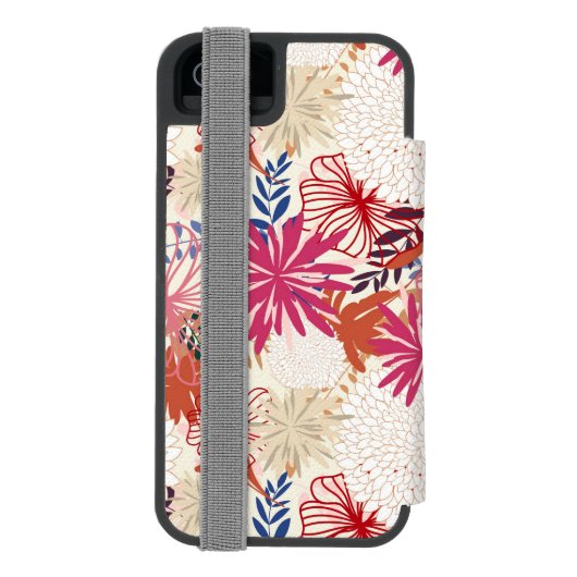Coque Portefeuille Incipio Pour iPhone Arrière - plan floral 3 (Folio Dos)