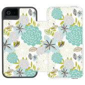 Coque Portefeuille Incipio Pour iPhone Arrière - plan floral 5 (Folio Ouvert)