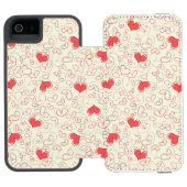 Coque Portefeuille Incipio Pour iPhone Arrière - plan mignon de coeurs (Folio Ouvert)