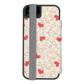 Coque Portefeuille Incipio Pour iPhone Arrière - plan mignon de coeurs (Folio Dos)