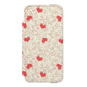 Coque-portefeuille iPhone 5 Incipio Watson™ Arrière - plan mignon de coeurs