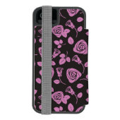 Coque Portefeuille Incipio Pour iPhone Arrière - plan rose floral (Folio Dos)