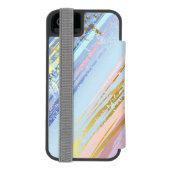 Coque Portefeuille Incipio Pour iPhone Arrière - plan rose texturé (Folio Dos)