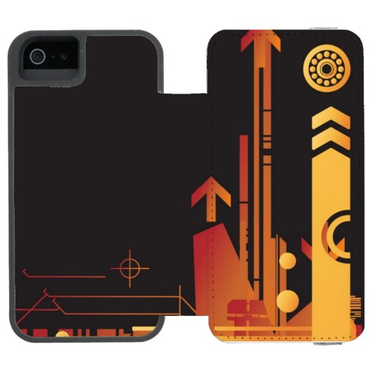 Coque Portefeuille Incipio Pour iPhone Arrière - plan tramé technique 2 (Folio Ouvert)