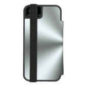 Coque Portefeuille Incipio Pour iPhone Aspect métallique en acier inoxydable gris argent (Folio Dos)