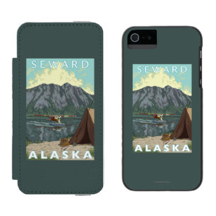 Coque-portefeuille iPhone 5 Incipio Watson™ Avion de Bush et pêche - Seward, Alaska